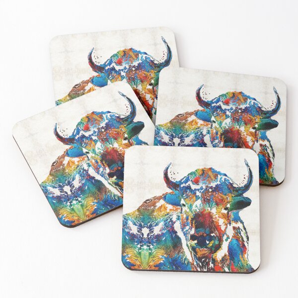 Item preview, Colorful Animal Art Sacred Buffalo 2 designed and sold by Sharon Cummings Art.