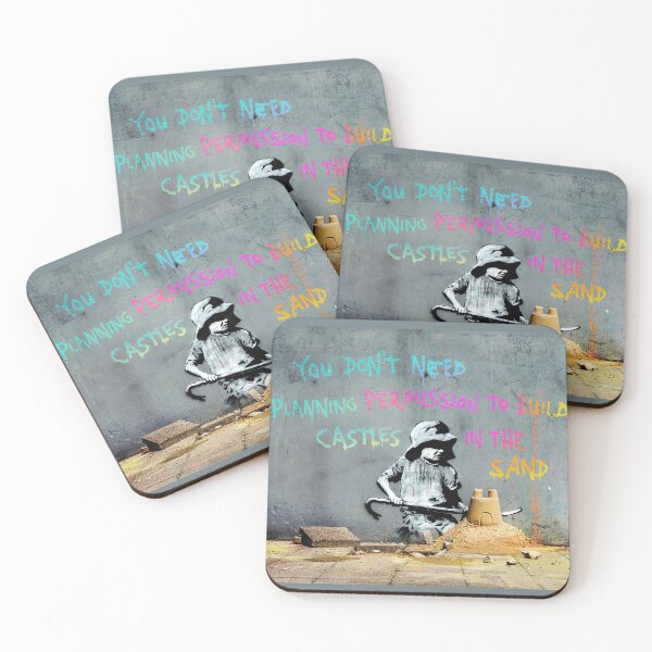 Item preview, Castles In The Sand - Colorful Street Art Banksy Quote  designed and sold by WE-ARE-BANKSY.