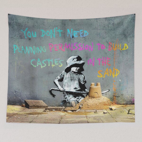 Item preview, Castles In The Sand - Colorful Street Art Banksy Quote  designed and sold by WE-ARE-BANKSY.