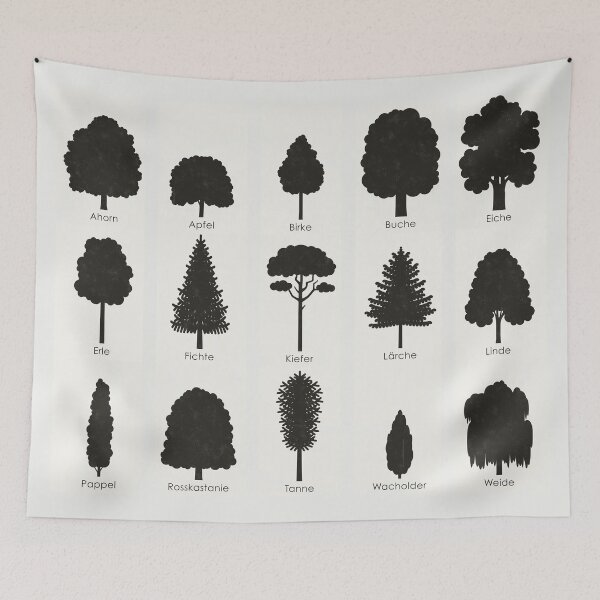 Item preview, Native tree species, tree silhouettes or species chart / infographic (German) designed and sold by Iris Luckhaus.