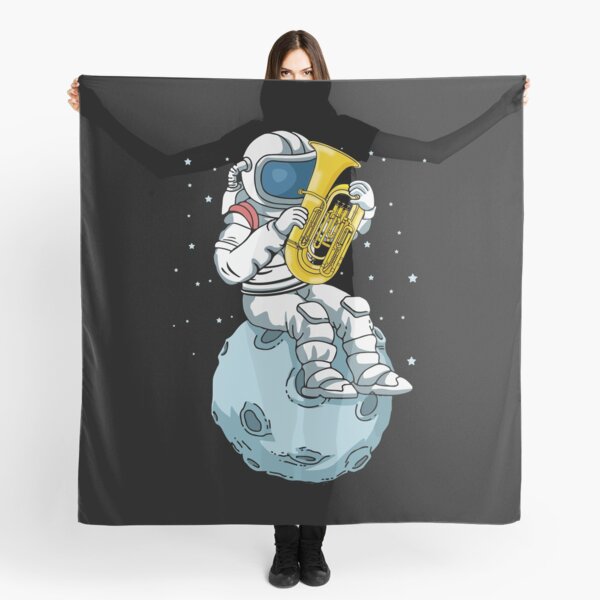 Astronaut Tuba Player Music Gift Kids Big Band Tuba Scarf