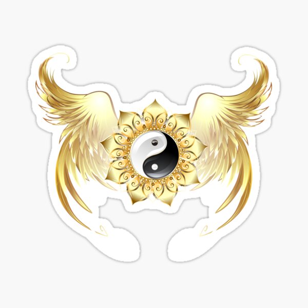 Devine Golden Yin Yang Sigil Sticker