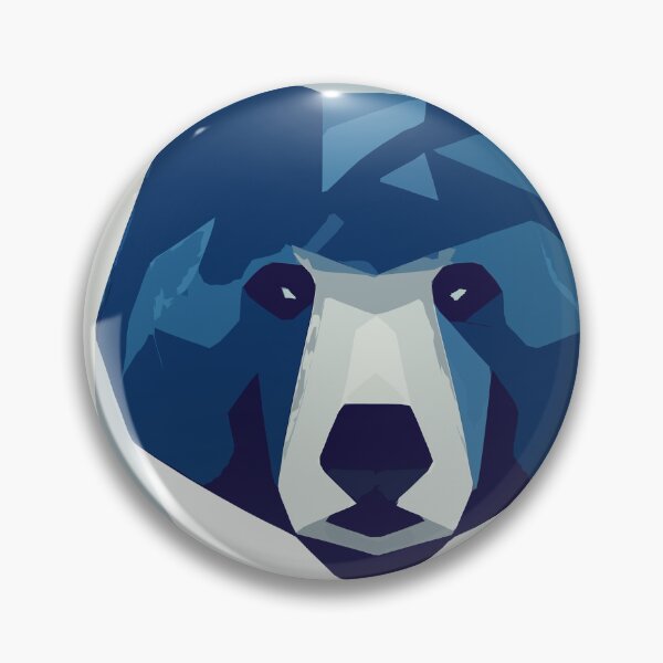 Item preview, Geometric bear portrait in cold tones designed and sold by guillediaz.