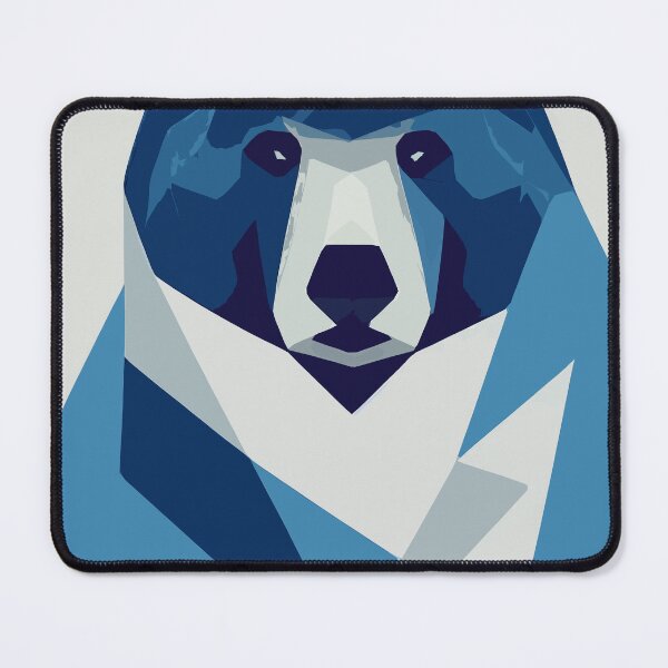 Item preview, Geometric bear portrait in cold tones designed and sold by guillediaz.