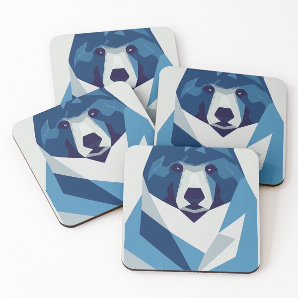 Item preview, Geometric bear portrait in cold tones designed and sold by guillediaz.