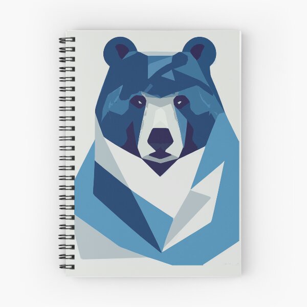 Item preview, Geometric bear portrait in cold tones designed and sold by guillediaz.
