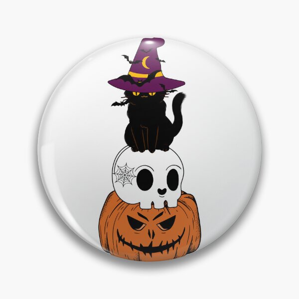 Item preview, Halloween Vibes Cat Skull and Pumpkin Head designed and sold by humnoo.