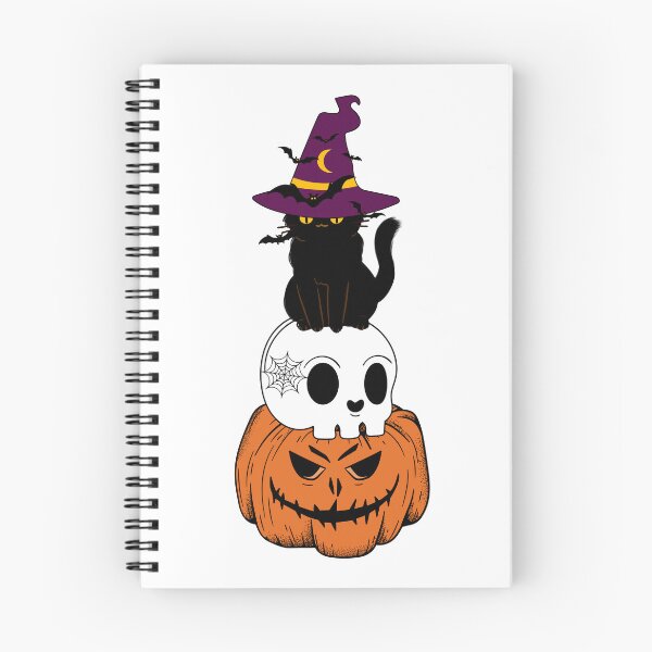 Item preview, Halloween Vibes Cat Skull and Pumpkin Head designed and sold by humnoo.