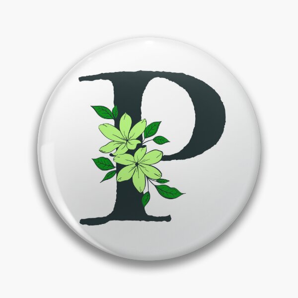 Item preview, Green floral P monogram designed and sold by Coffee Lifestyle.