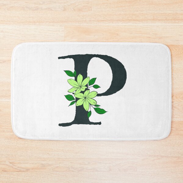 Item preview, Green floral P monogram designed and sold by Coffee Lifestyle.