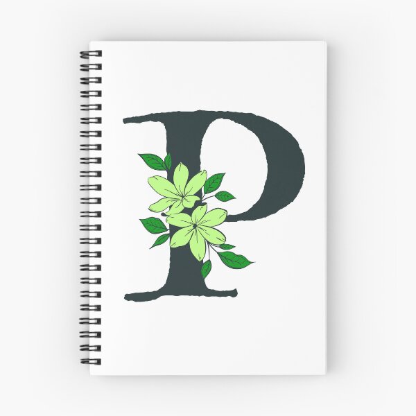 Item preview, Green floral P monogram designed and sold by Coffee Lifestyle.