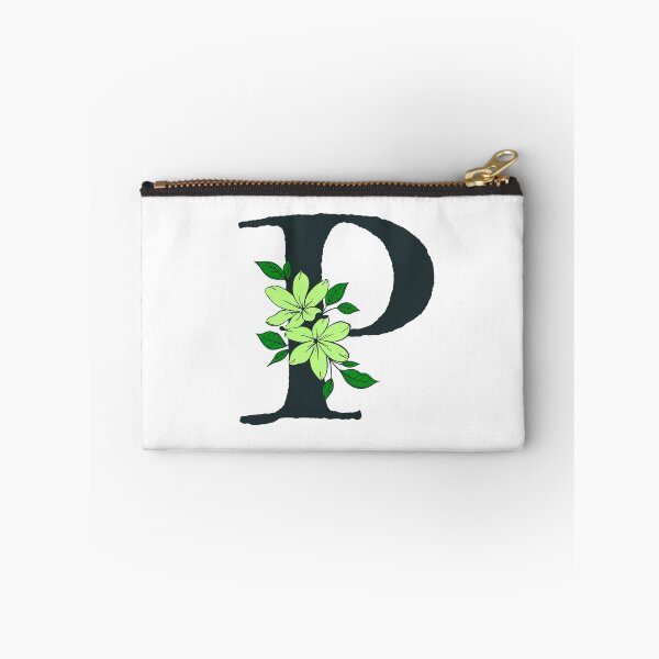 Item preview, Green floral P monogram designed and sold by Coffee Lifestyle.