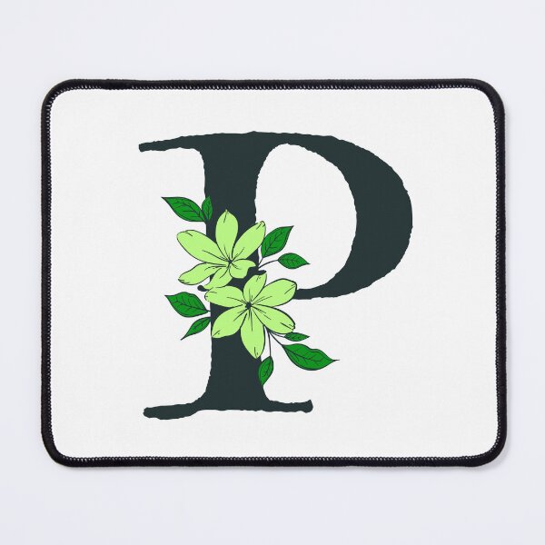 Item preview, Green floral P monogram designed and sold by Coffee Lifestyle.
