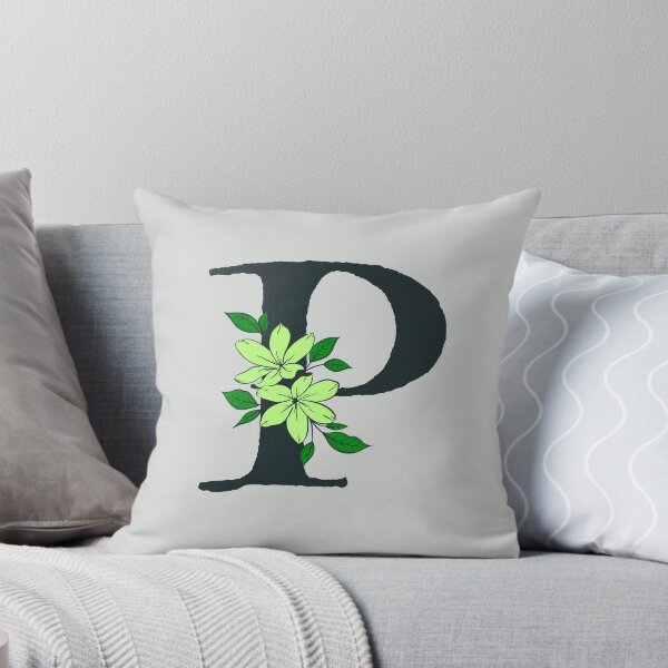 Item preview, Green floral P monogram designed and sold by Lyssarien.