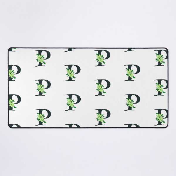Item preview, Green floral P monogram designed and sold by Coffee Lifestyle.