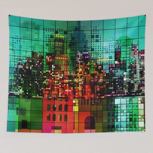 Aperçu de l'œuvre Ville de blocs de couleurs et de lumières créée et vendue par RafaelLima7.