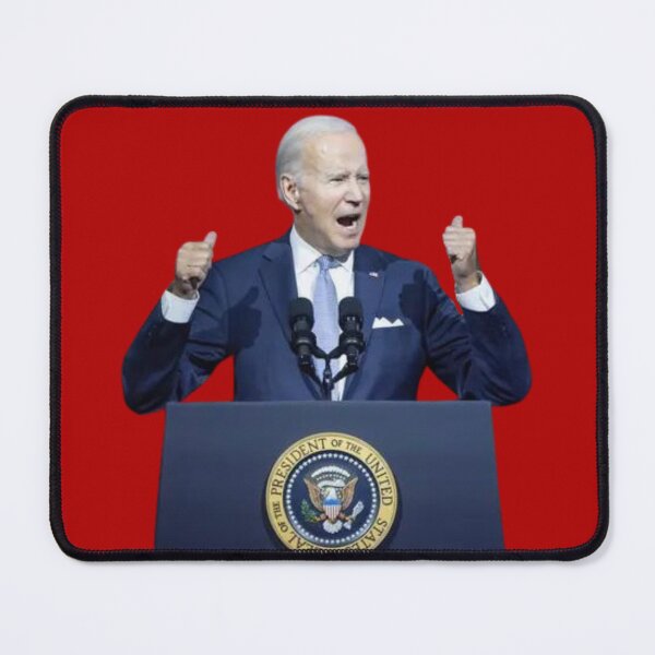 Item preview, Biden Podium Shouting Fists Up Sticker Politics Funny designed and sold by SandblockBass.