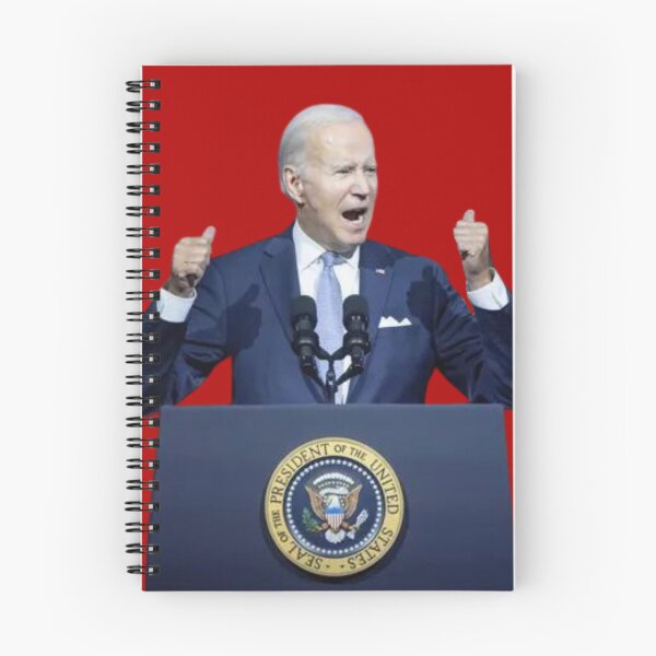 Item preview, Biden Podium Shouting Fists Up Sticker Politics Funny designed and sold by SandblockBass.
