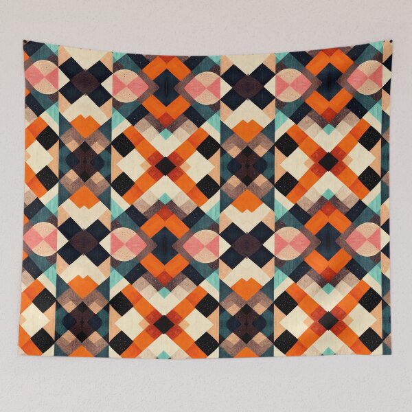 Item preview, Space of squares in earth colors day and night designed and sold by guillediaz.