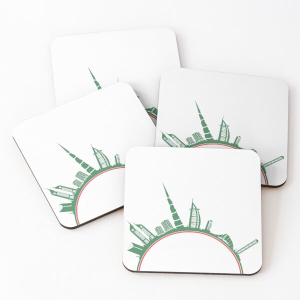 Item preview, Dubai Skyline in Green and Red designed and sold by RED by Arcanum Studio.