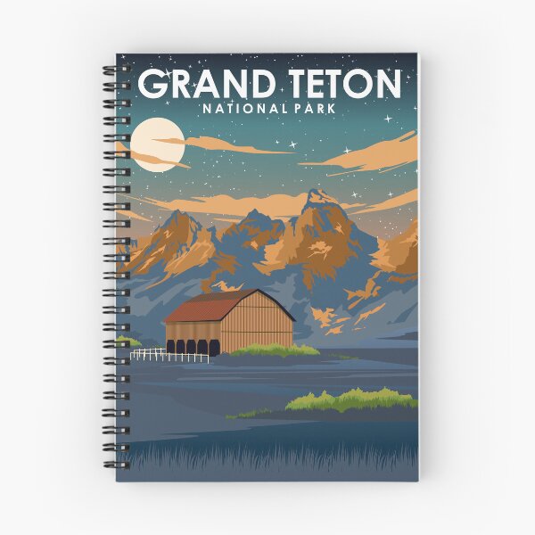Artikelvorschau, Grand-Teton-Nationalpark bei Nacht Vintage Minimal Retro Reiseplakat entworfen und verkauft von Stadify.