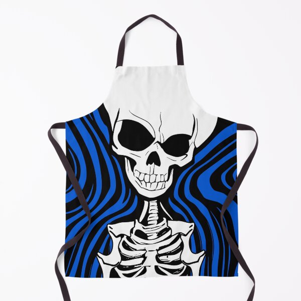 Item preview, Halloween Grinning Skeleton with Blue Background designed and sold by HalloweenThings.