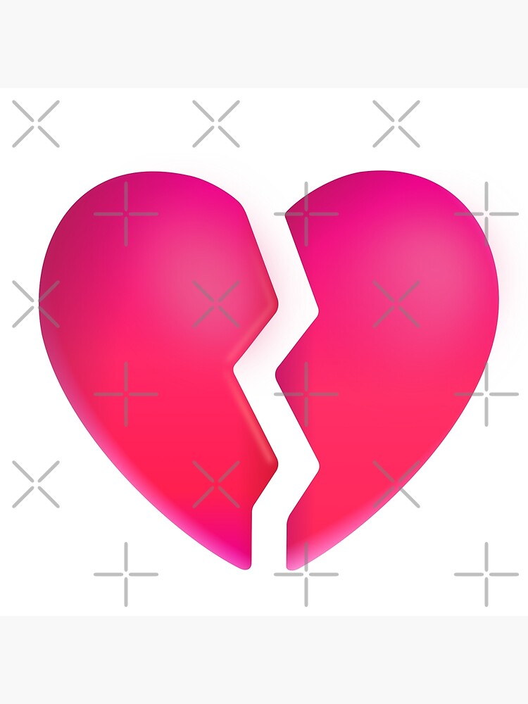 Broken Heart Emoji Big Poster For Sale By Abroaddesigns Redbubble