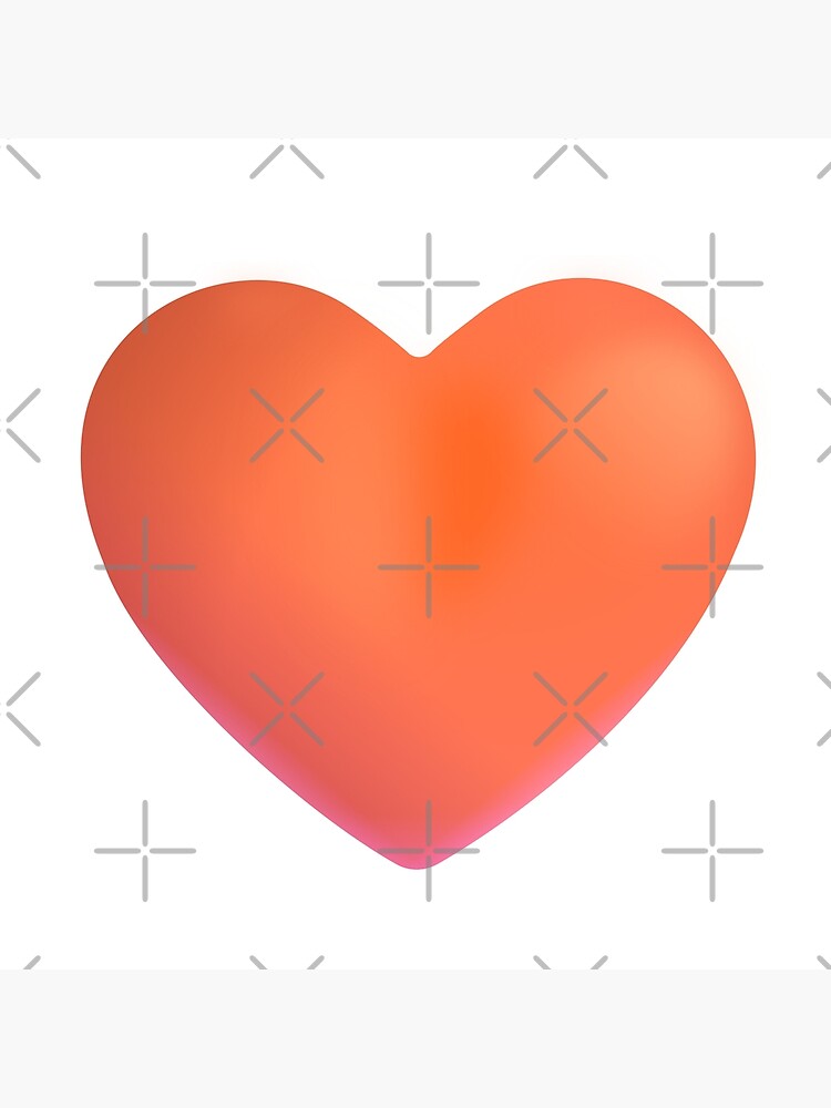 Giant Heart Emoji Pillow Orange Heart Emoji Large
