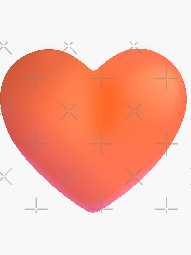 "Orange Heart Emoji optimized" Sticker for Sale by abroadDesigns