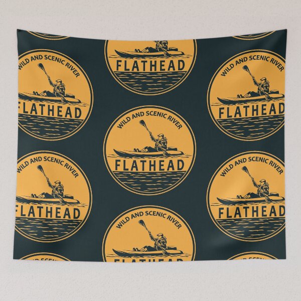 Item preview, Flathead Wild and Scenic River Kayaking Badge designed and sold by KrisSidDesigns.