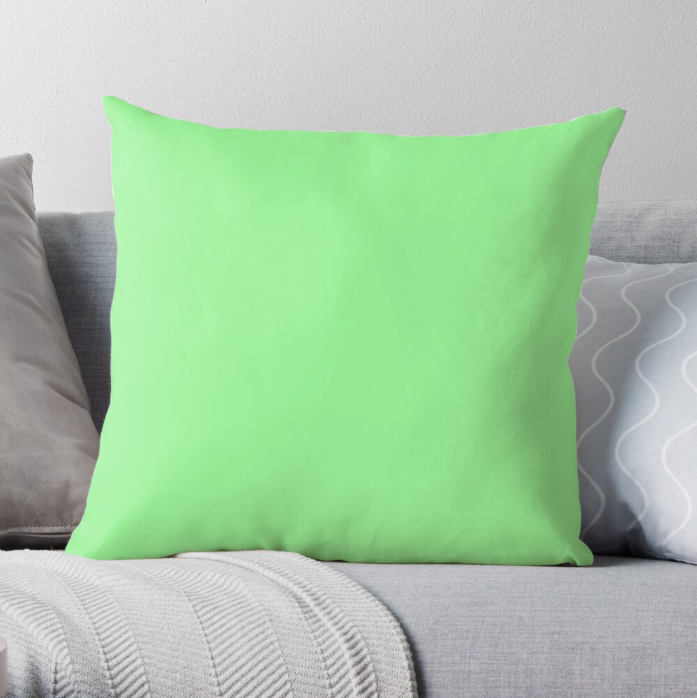 Plain Light Green with Soft Relaxing Texture Throw Pillow by