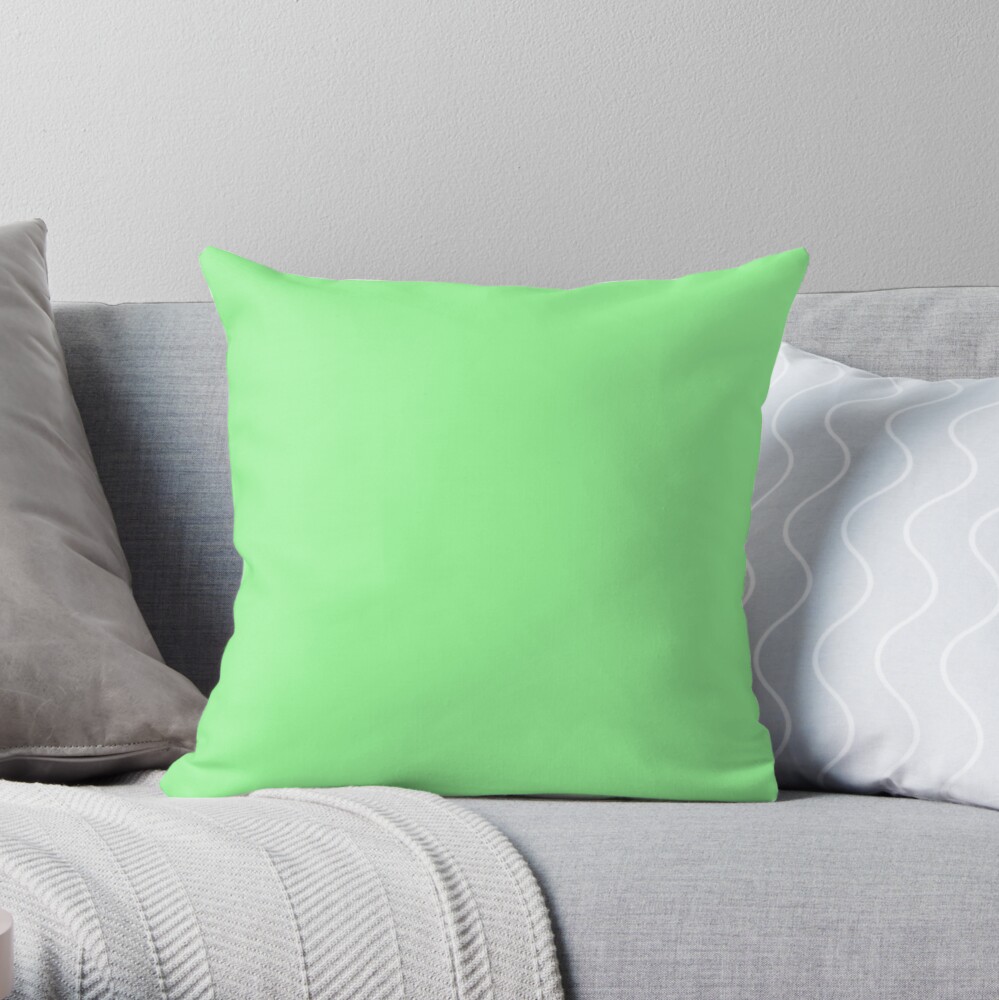 Plain Light Green with Soft Relaxing Texture Throw Pillow by