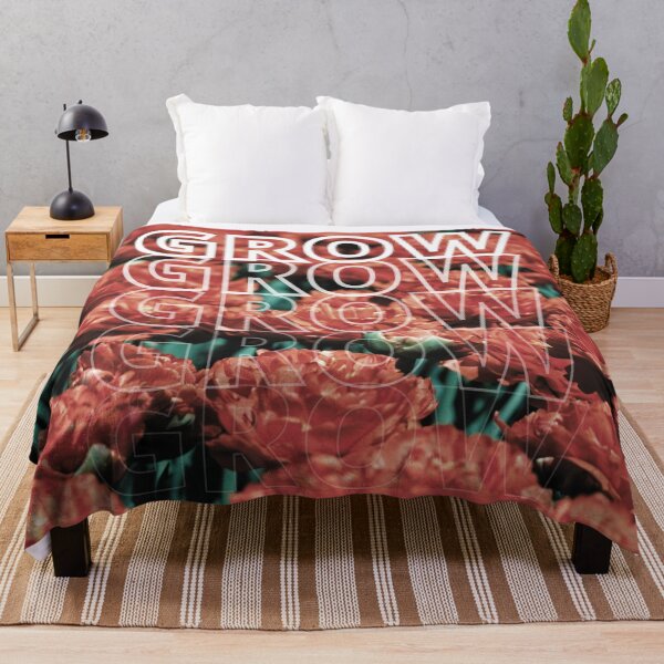 Item preview, GROW (above) - Red Orange Vintage Vibe Field of Flowers designed and sold by AliceSLee.