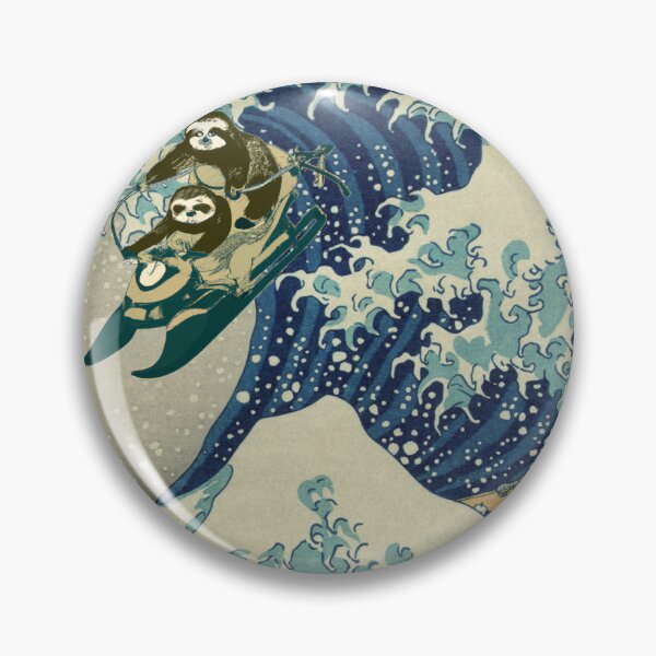 Item preview, Sloths Jetskiing the Great Wave off Kanagawa (Small-Size) designed and sold by Bookwyrm-Bazaar.
