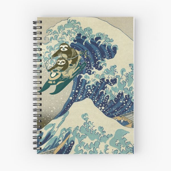 Item preview, Sloths Jetskiing the Great Wave off Kanagawa (Small-Size) designed and sold by Bookwyrm-Bazaar.