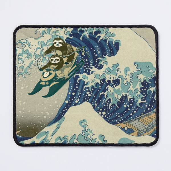 Item preview, Sloths Jetskiing the Great Wave off Kanagawa (Small-Size) designed and sold by Bookwyrm-Bazaar.