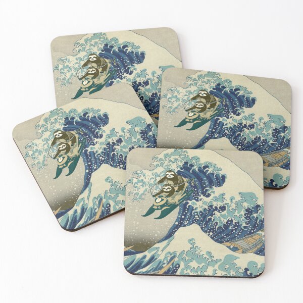 Item preview, Sloths Jetskiing the Great Wave off Kanagawa (Small-Size) designed and sold by Bookwyrm-Bazaar.