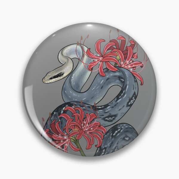 Item preview, Vietnamese Blue Beauty Snake with Red Spider Lilies designed and sold by Paige Penrose.