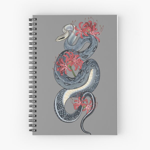 Item preview, Vietnamese Blue Beauty Snake with Red Spider Lilies designed and sold by Paige Penrose.