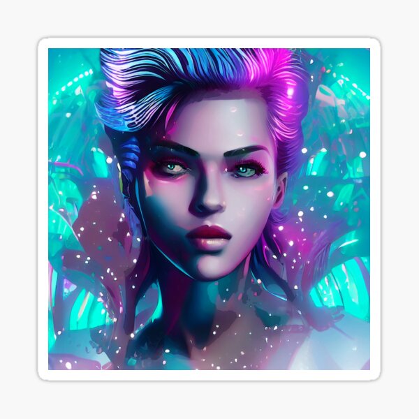 "Retrowave Stylish Girl" Sticker for Sale by AnciaoArt | Redbubble