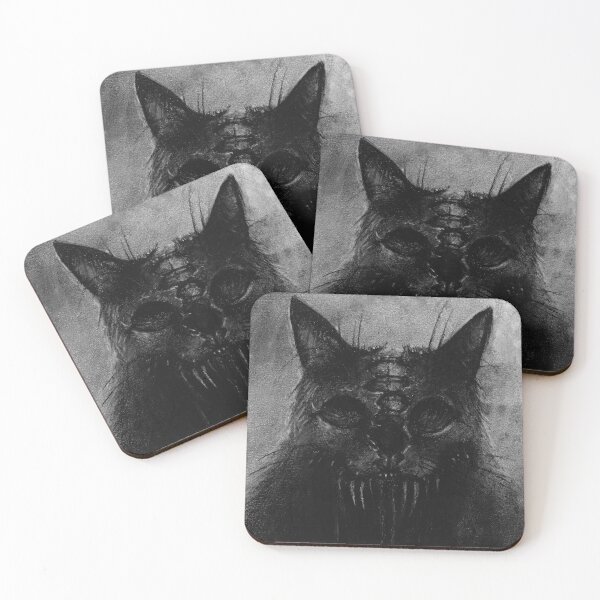 Item preview, Holding it together - creepy cat art in charcoal  designed and sold by Katie Beardmore.