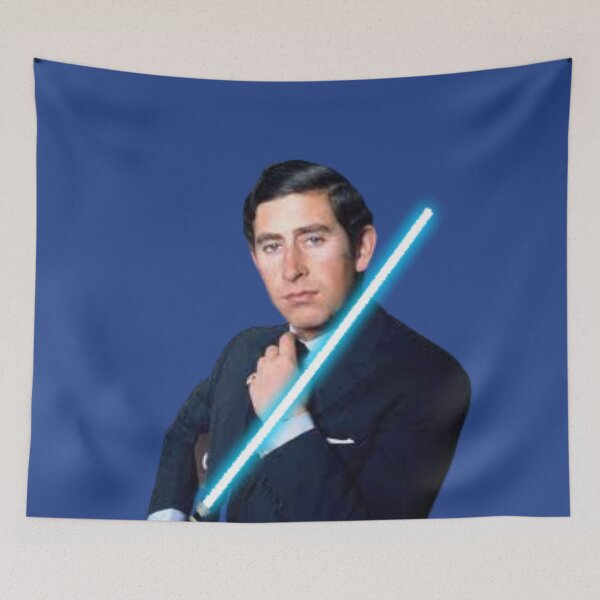 Item preview, King Charles Young Lightsaber Funny Portrait designed and sold by Teetans.