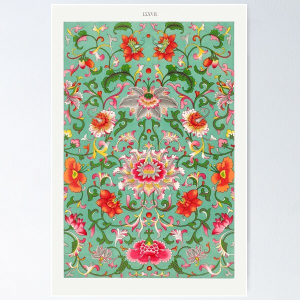 Item preview, Red botanical pattern designed and sold by MandyLS24.
