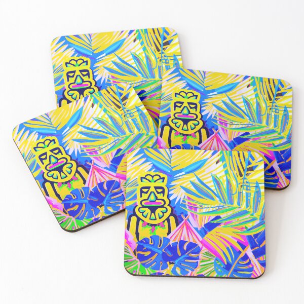 Item preview, Hawaiian Tiki man in the jungle pop art screen print  designed and sold by ParrotPartyArt.