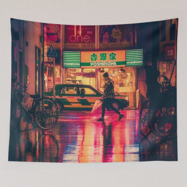 Item preview, Japanese street scene designed and sold by lullabel77.