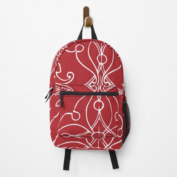 Item preview, Fleur Tile Design, White Linework on Red designed and sold by KShedenhelm.