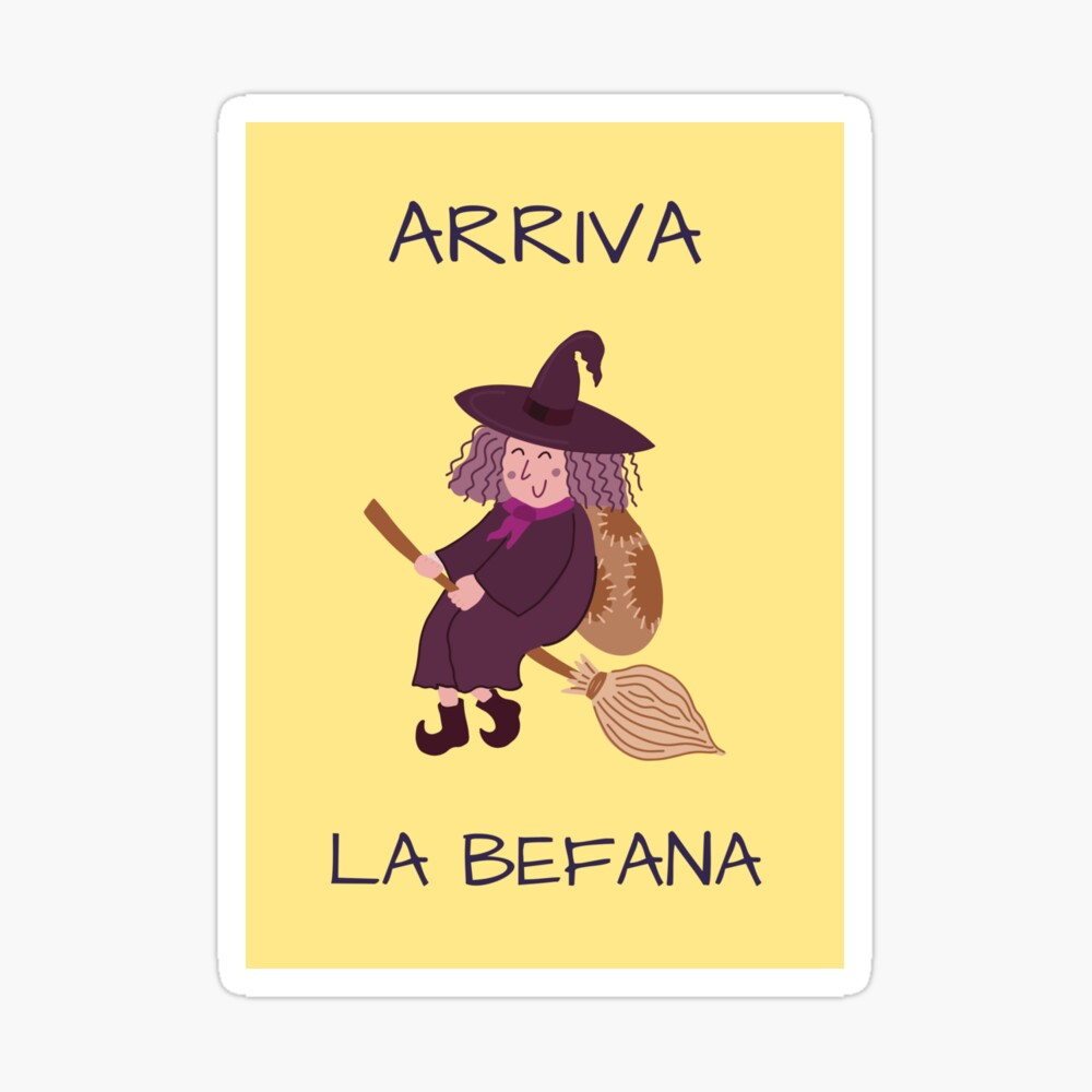 Greeting card with text la befana cute witch Vector Image