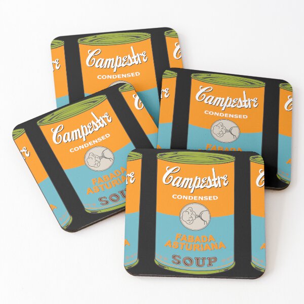 Item preview, Spanish Andy Warhol soups - Sopas Campestre - Fabada Asturiana (on black) designed and sold by Groenendijk.