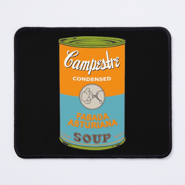 Item preview, Spanish Andy Warhol soups - Sopas Campestre - Fabada Asturiana (on black) designed and sold by Groenendijk.