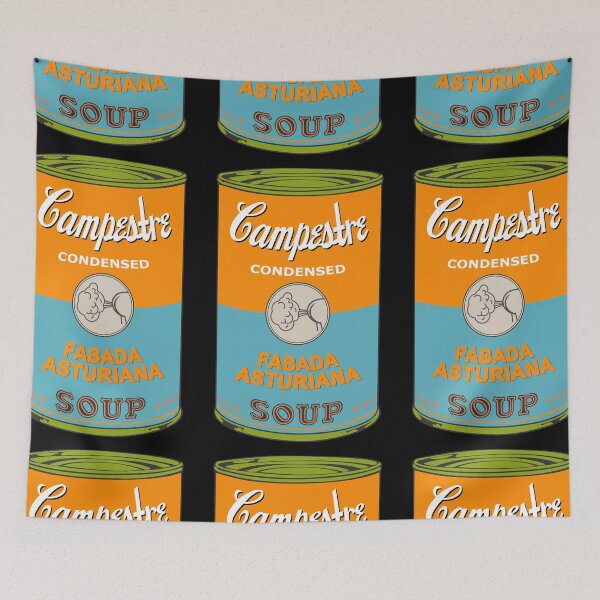 Item preview, Spanish Andy Warhol soups - Sopas Campestre - Fabada Asturiana (on black) designed and sold by Groenendijk.